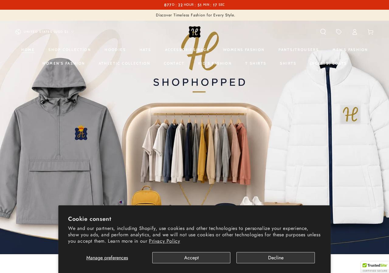 shophopped.com store homepage preview